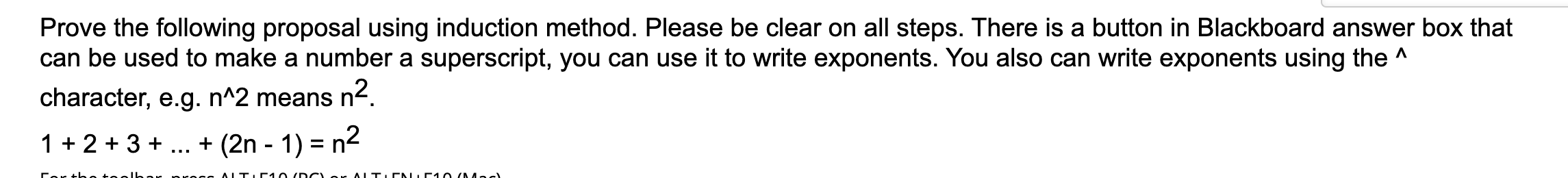 Prove The Following Proposal Using Induction Method Please Be Clear On All Steps There Is A Button In Blackboard Answe 1