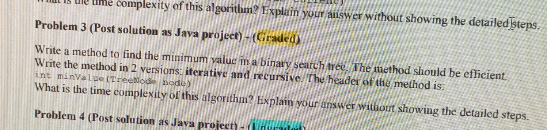 Ule Ume Complexity Of This Algorithm Explain Your Answer Without Showing The Detailed Steps Problem 3 Post Solution As 1