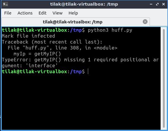 X Tilak Tilak Virtualbox Tmp File Actions Edit View Help Tilak Tilak Virtualbox Tmp Tilak Tilak Virtualbox Tmp Py 1