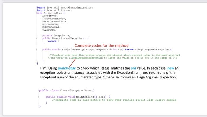 2 Write A Program Named Commonexceptiondemo Java To Accomplish The Following Tasks 1 Displays The Info Name And Ordi 2