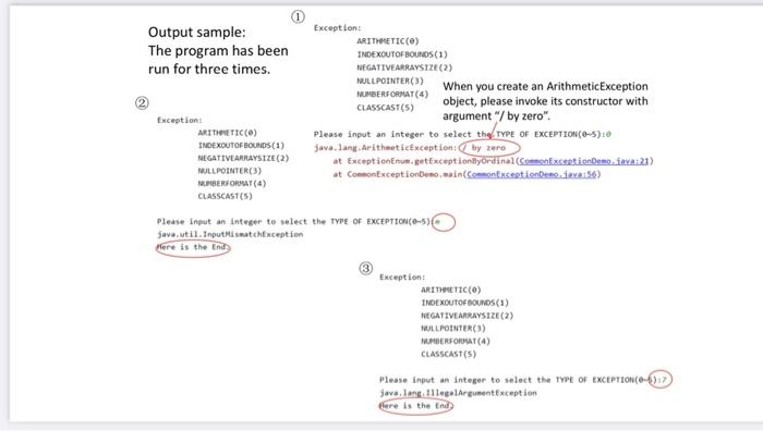 2 Write A Program Named Commonexceptiondemo Java To Accomplish The Following Tasks 1 Displays The Info Name And Ordi 3