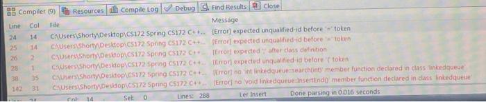 As Compiler 9 Resources Al Compile Log Debug Find Results Close Line Col File Message 24 14 Causers Shorty Desktop C51 1