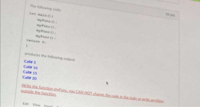 The Following Code Utman My Pune Myun My Myun Return Produces The Following Output Calle 5 Calle 10 Calle 15 Calle 20 1