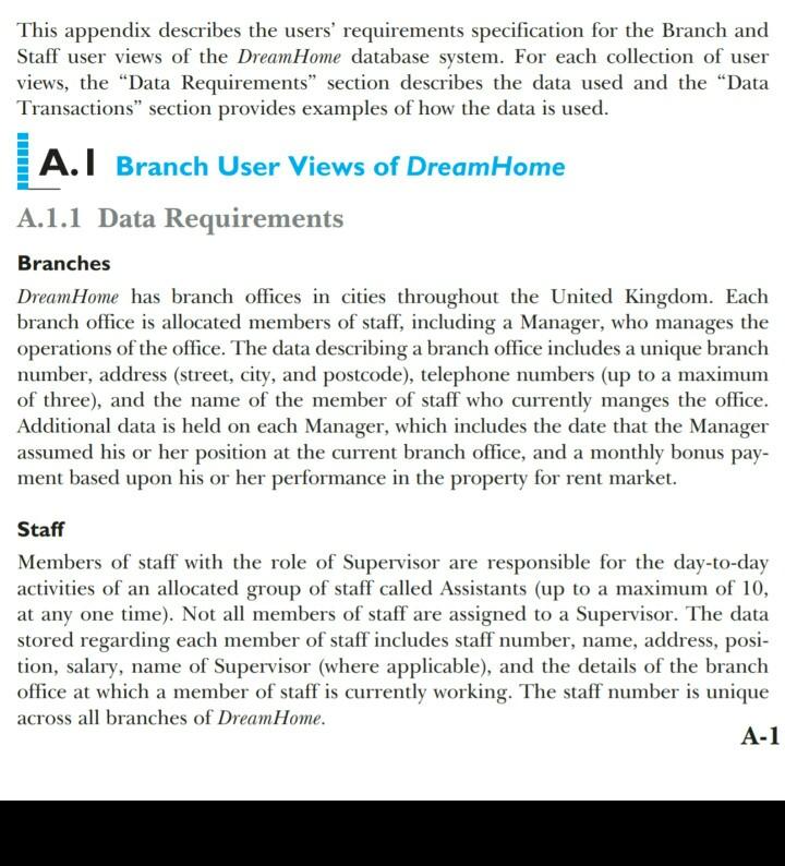The Dreamhome Case Study 16 13 Of The Textbook Create A Conceptual Data Model For The Branch User Views Of Dreamhome Do 2