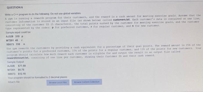 Question N Write A C Program To Do The Following Do Not Use Global Variables A Gyn Is Running A Rewards Program For Th 1