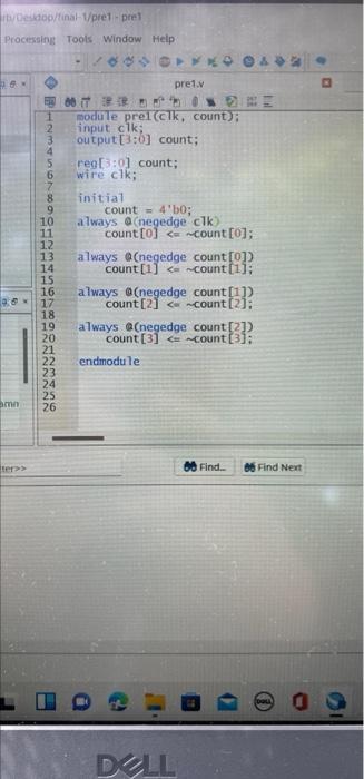 Desktop Nalt Pret Pre Processing Tools Window Help 9 10 11 Pre 1 00 Pro Module Prel Clk Count Input Clk Output 3 0 1