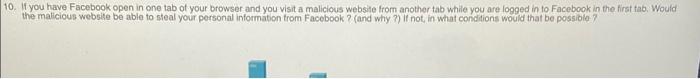 9 Please Explain How Diffie Hollman Key Exchange Protocol Works 10 If You Have Facebook Open In One Tab Of Your Browse 3