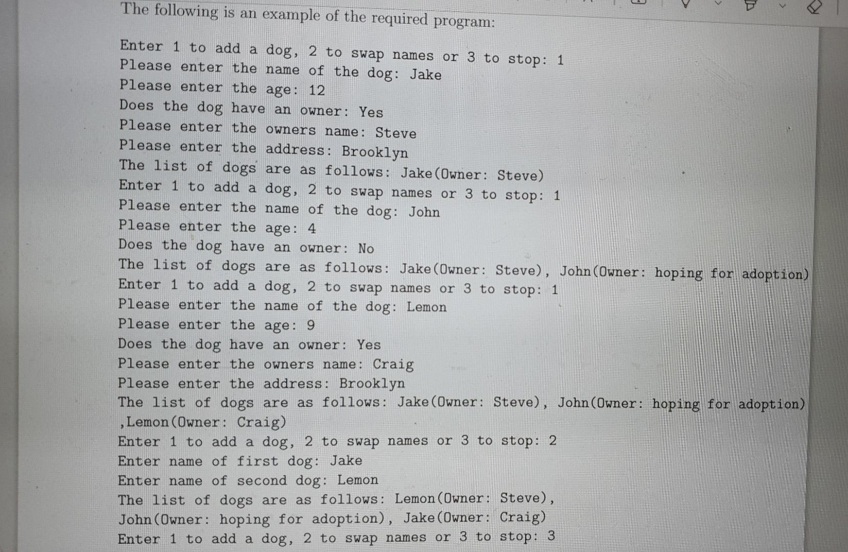 To Store The Created Animal Object Pointers You Will Use An Array Of Animals No Imports Are Allowed This Array Will N 3