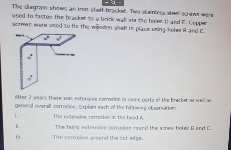 The Diagram Shows An Iron Shelf Bracket Two Stainless Steel Screws Were Used To Fasten The Bracket To A Brick Wall Via 1