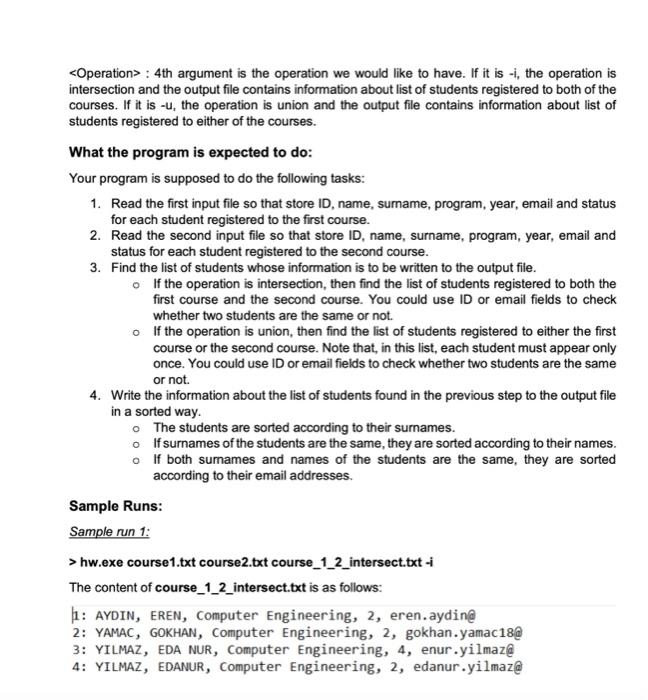 Deadline Is 20th Of May 23 59 Homework Is About Files It Has To Be Written In C Language Thanks Course1 Txt Is Ogren 4