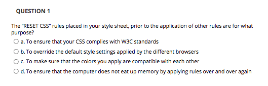 For The Question Above Refer To An Example Style Sheet Below This Is In Css 1