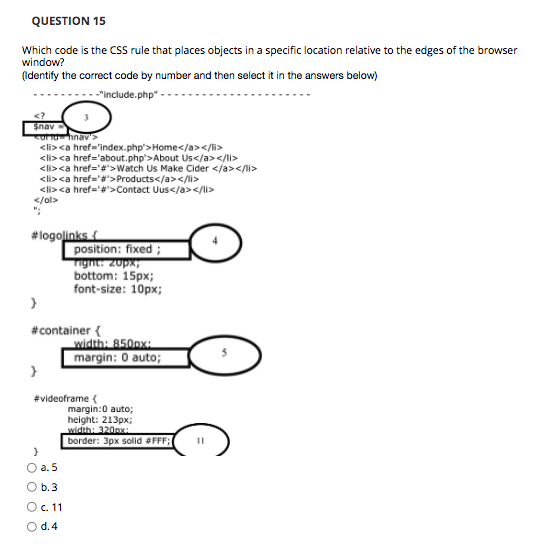 Please Answer All Of These I Will Thumbs Up Then Help Is Needed Quickly Thanks These Are For Html Css Php Code 1
