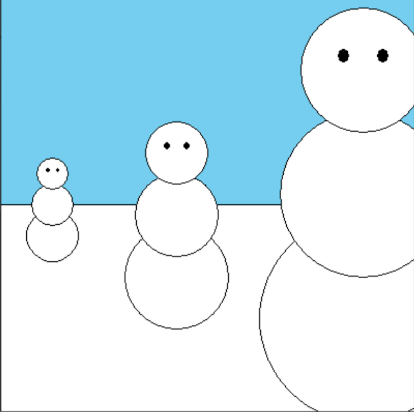 Language Python My Goal Was To Write A Function That Draws A Snowman At Various Scales But As You Can See The Scaling 1