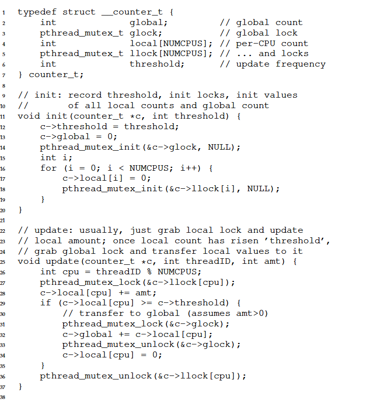 1 2 3 4 Typedef Struct Counter T Int Global Global Count Pthread Mutex T Glock Global Lock Int Local Numcpus 1