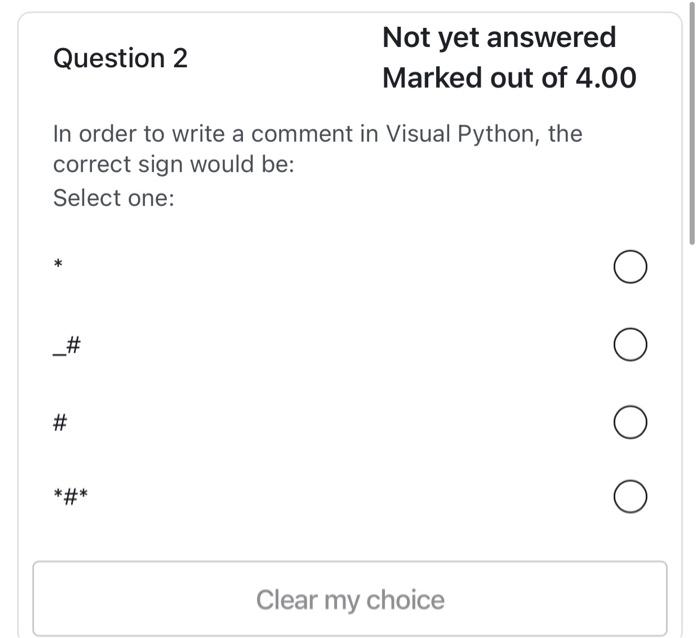 Question 1 Not Yet Answered Marked Out Of 4 00 Visual Python Display Window Coordinates Are Formed With X Y Z Where Y 2
