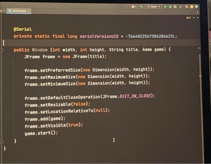 Cameve Windows Package Com Company 3 4 Import Java Awt Dimport Java Io Serial 6 8 Public Class Game Extends Canvas 2