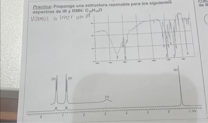 De R Practica Proponga Una Estructura Razonable Para Los Siguientes Espectros De Ir Y Rmn C10h10 Vamos A Tener Un Oh 9 1