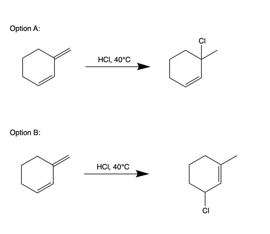Which Of These Options Shows The Correct Major Product Explain Why 1
