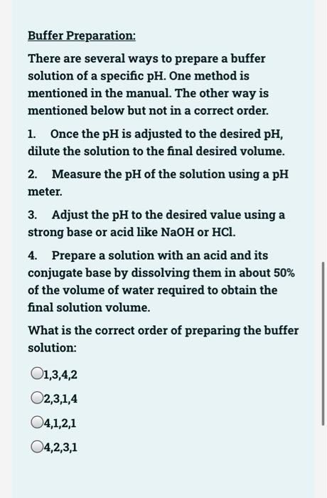 43 Points Preparation Of Buffer Solution And Identification Of Unknown Buffer Solution Part I Determination Of K Of T 3