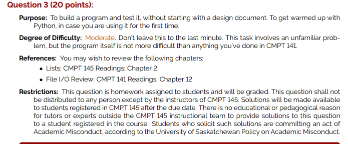 Question 3 20 Points Purpose To Build A Program And Test It Without Starting With A Design Document To Get Warmed 1