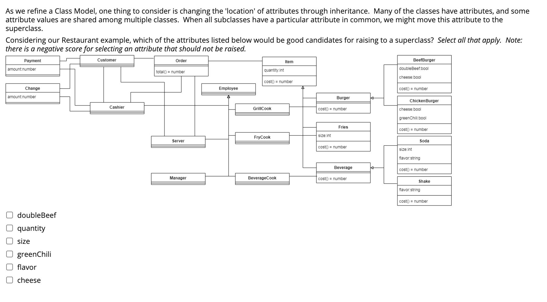 As We Refine A Class Model One Thing To Consider Is Changing The Location Of Attributes Through Inheritance Many Of 1