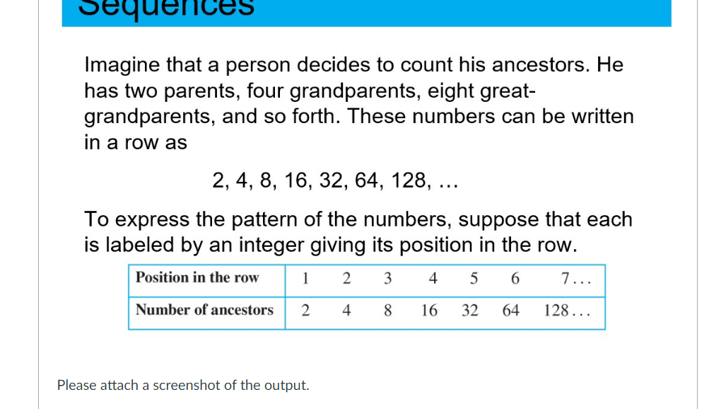 Imagine That A Person Decides To Count His Ancestors He Has Two Parents Four Grandparents Eight Great Grandparents 1