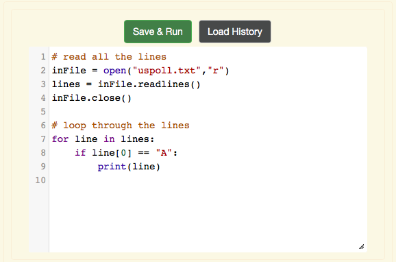 The Code Below Prints All The Lines That Have A City That Starts With An A Change It So That It Prints Out All Lines 1