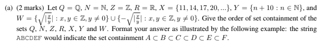 A 2 Marks Let Q Q N N Z Z R R X 11 14 17 20 Y N 10 N N And W V1 1 Y Z Y 0 U 1