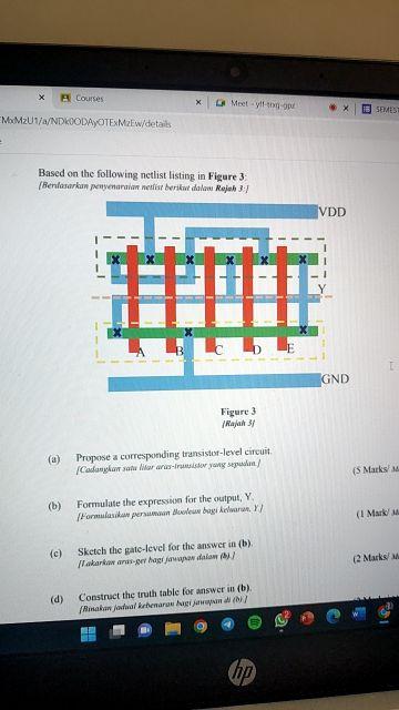 X A Courses X Merty X Semes Mm201 A Ndkooda Otexmew Details Based On The Following Netlist Listing In Figure 3 Benlosark 1