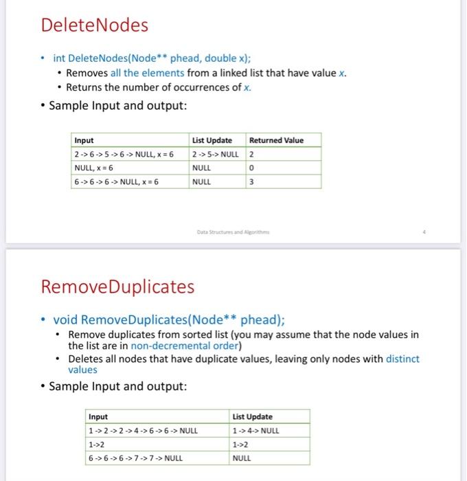 Delete Nodes Int Delete Nodes Node Phead Double X Removes All The Elements From A Linked List That Have Value X 2