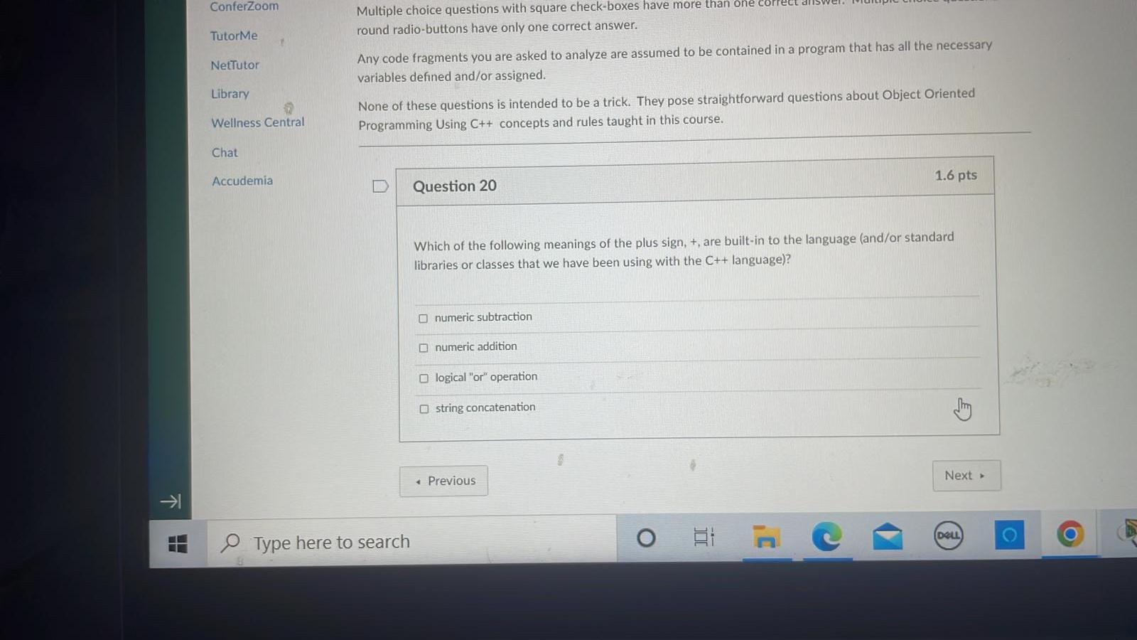 Conferzoom Multiple Choice Questions With Square Check Boxes Have Round Radio Buttons Have Only One Correct Answer Tuto 3