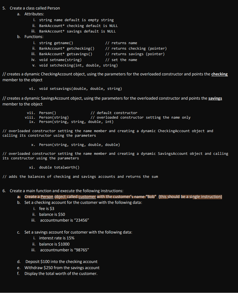 A V V 1 Create A Class Called Account A Attributes I String Accountnumber Default Value Empty String B Functions 2