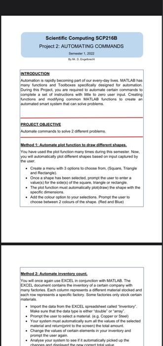 Scientific Computing Scp216b Project 2 Automating Commands Semester 1 2022 By M D Entre Introduction Automation Is Ra 3