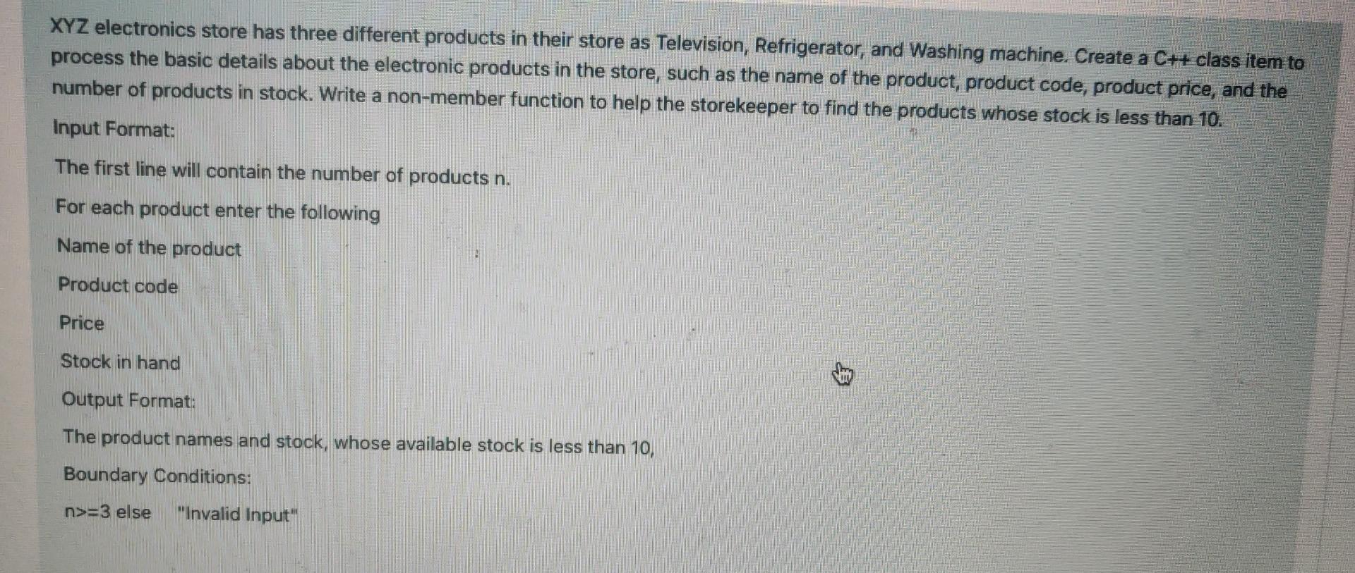 Xyz Electronics Store Has Three Different Products In Their Store As Television Refrigerator And Washing Machine Crea 1