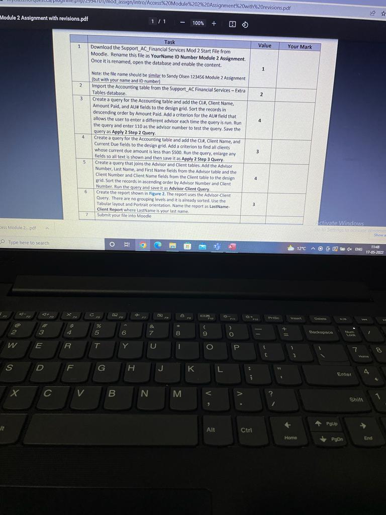 P 2994 01 Mod Assign Intro Access 20module 202 20assignment 20with 20revisions Pdf Module 2 Assignment With Revisions Pd 1