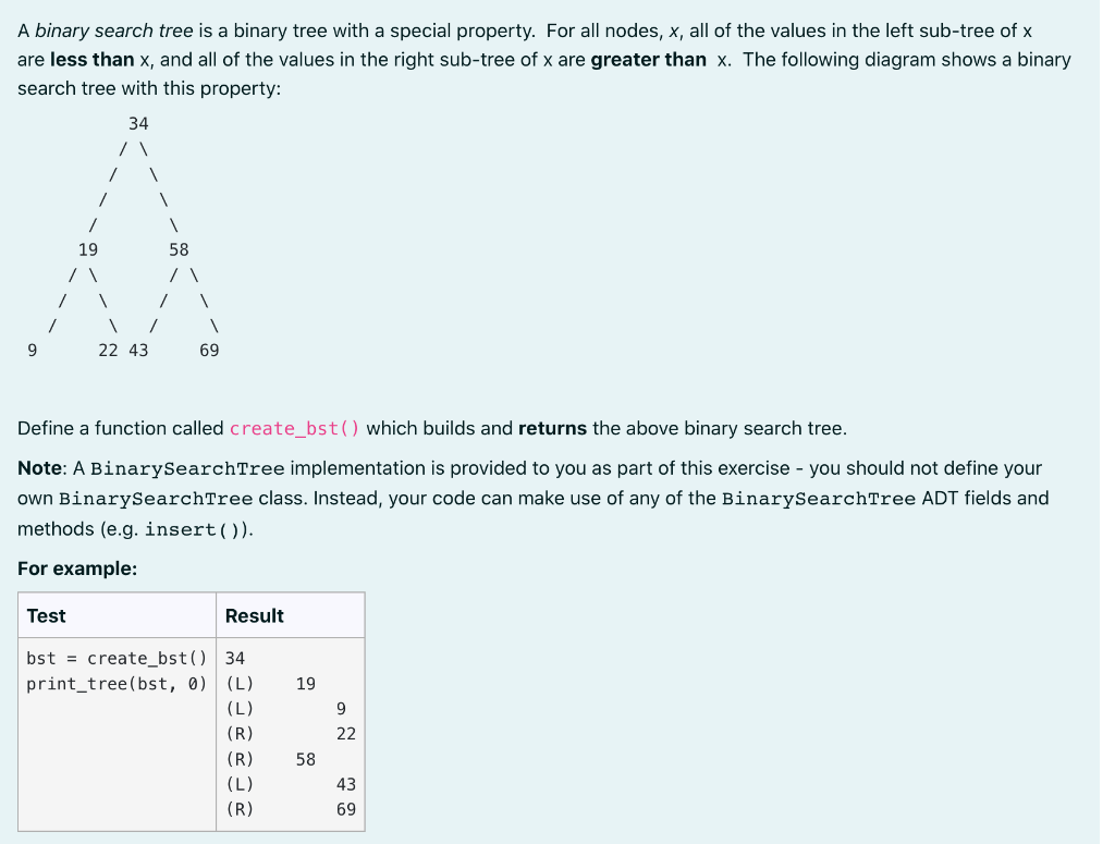 A Binary Search Tree Is A Binary Tree With A Special Property For All Nodes X All Of The Values In The Left Sub Tree 1