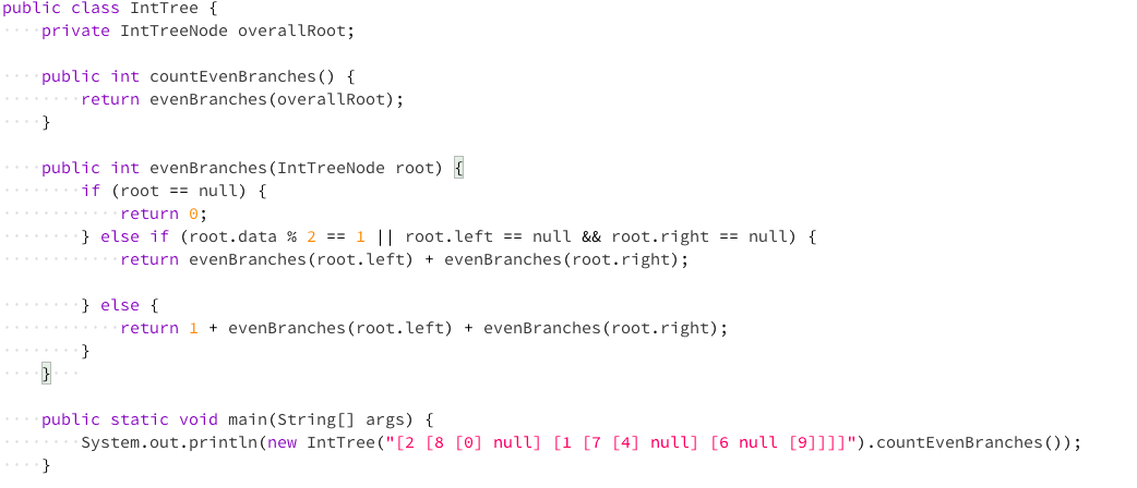 Unable To Build Program Build Output Inttreetest Java 14 Error Method Evenbranches In Class Inttree Cannot Be Applied 2