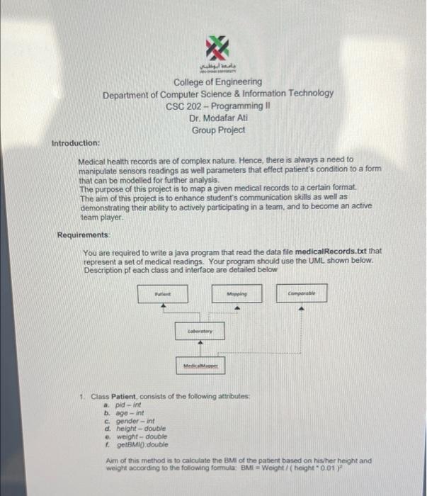 College Of Engineering Department Of Computer Science Information Technology Csc 202 Programming Ii Dr Modafar Ati 1