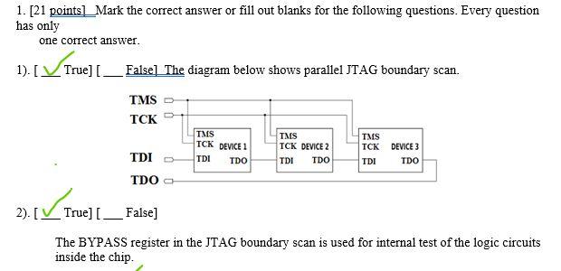 1 21 Points Mark The Correct Answer Or Fill Out Blanks For The Following Questions Every Question Has Only One Corre 1