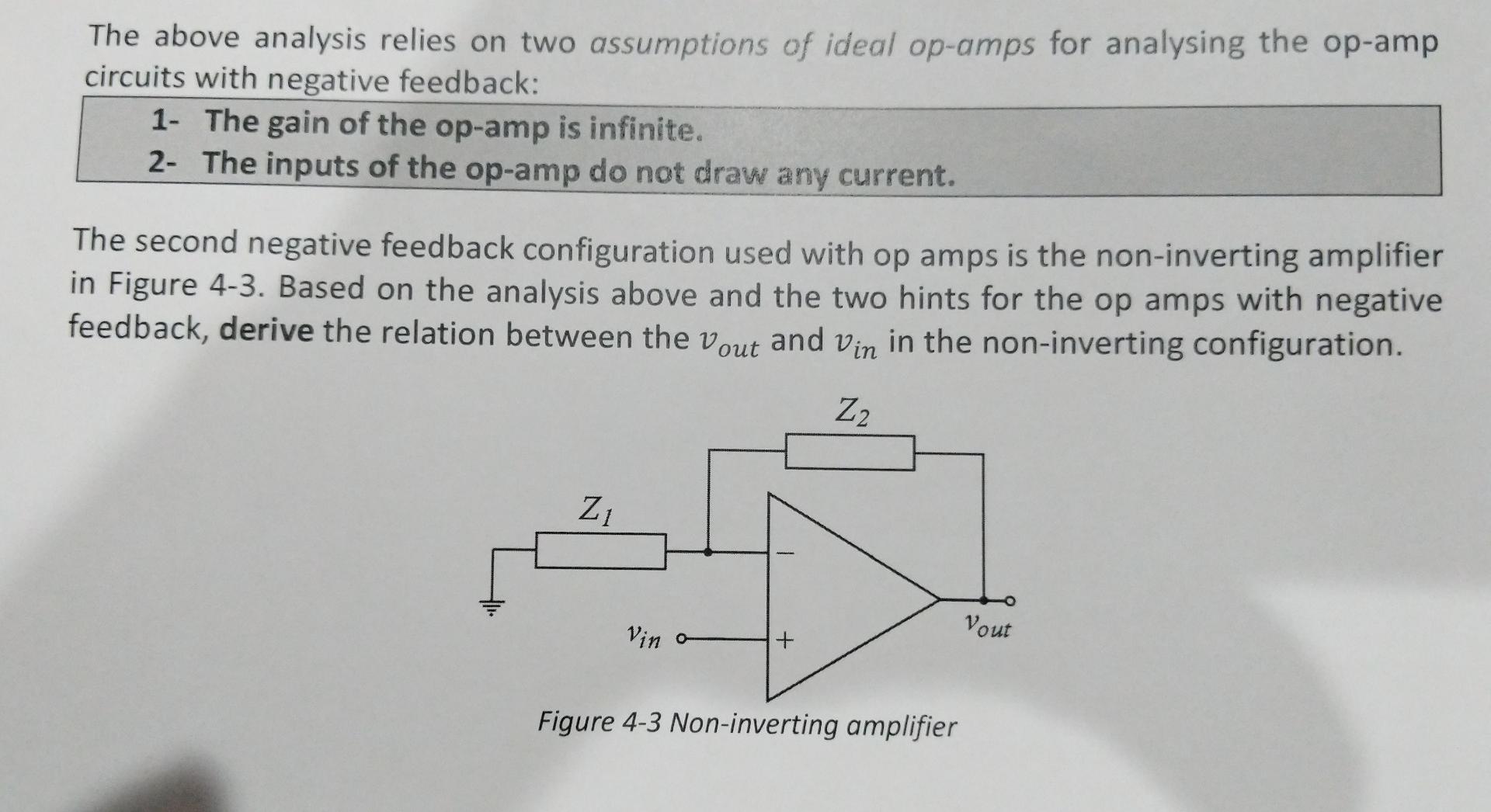 The Above Analysis Relies On Two Assumptions Of Ideal Op Amps For Analysing The Op Amp Circuits With Negative Feedback 1