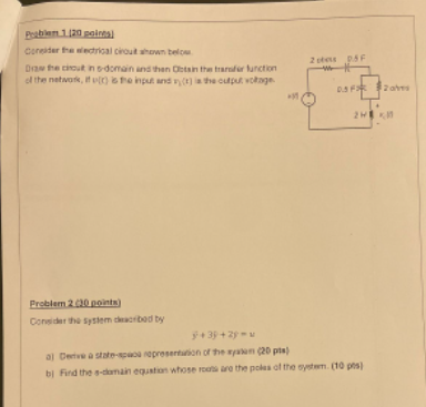 Problem 1120 Points Corder The Wedral Circuit Hown Below Draw The Thout No Domain And Then In The Trade Function Of The 1