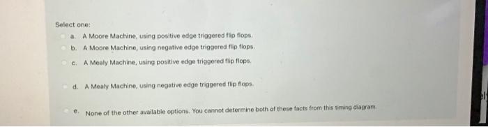 Which Of The Following Statements Accurately Describes The Machine Represented In The Timing Diagram Where X Denotes An 2