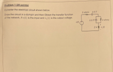 P1120 Corder The Welcohown To Draw The Cost In Odomein And Then In The Transfer Function Of The Network To The Input And 1