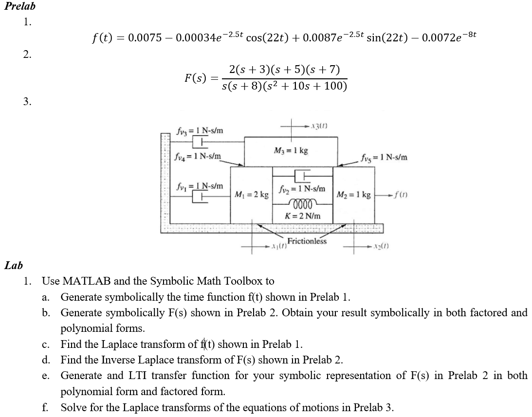 Use Matlab And The Symbolic Math Toolbox To Full Code Please Any Files Related To The Codes Of The Exercises Done 1