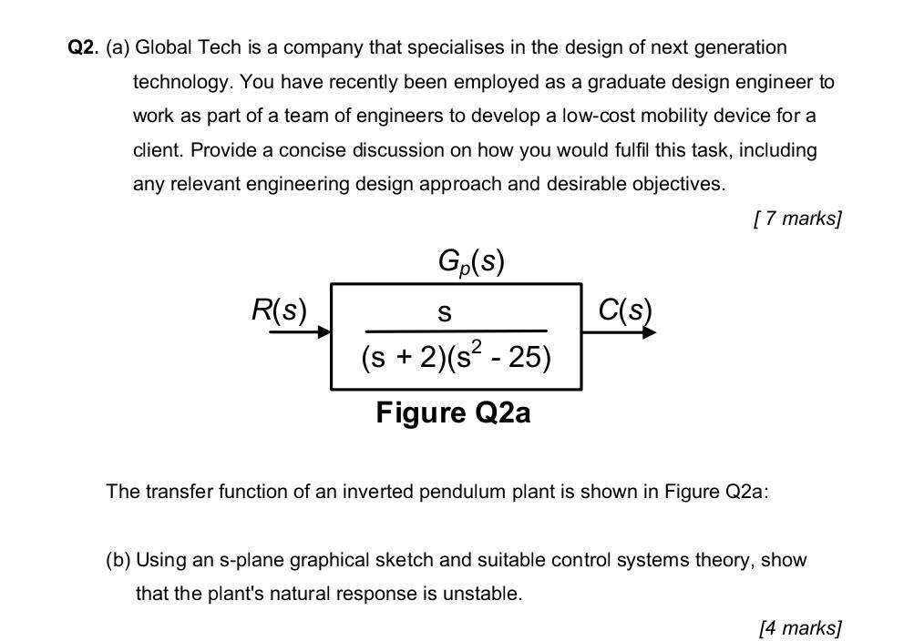 Q2 A Global Tech Is A Company That Specialises In The Design Of Next Generation Technology You Have Recently Been Em 1