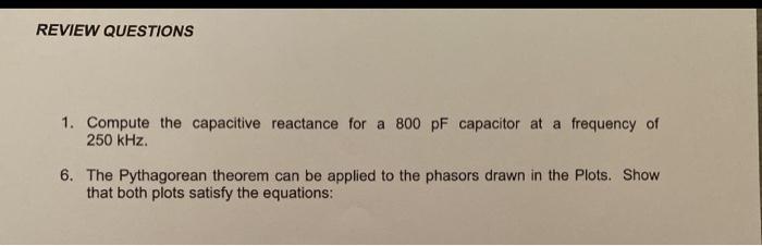 1 Compare The Inductive Reactance Of The Series Inductors With The Inductive Reactance Of The Parallel Capacitors 2 I 2