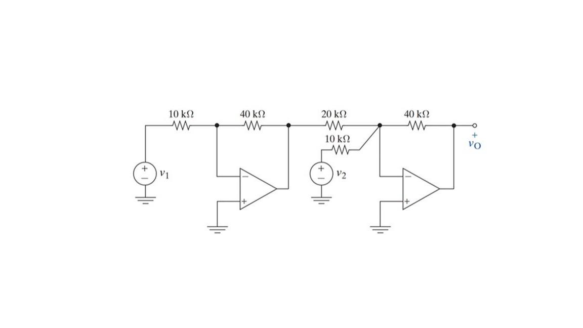 For The Network Show Determine V0 And Av If V1 1v And V2 1v And Vcc 15v And Vee 15v 1