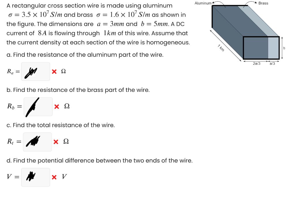 Aluminum Brass A Rectangular Cross Section Wire Is Made Using Aluminum O 3 5 X 10 Slm And Brass O 1 6 X 10 Slm As Sh 1