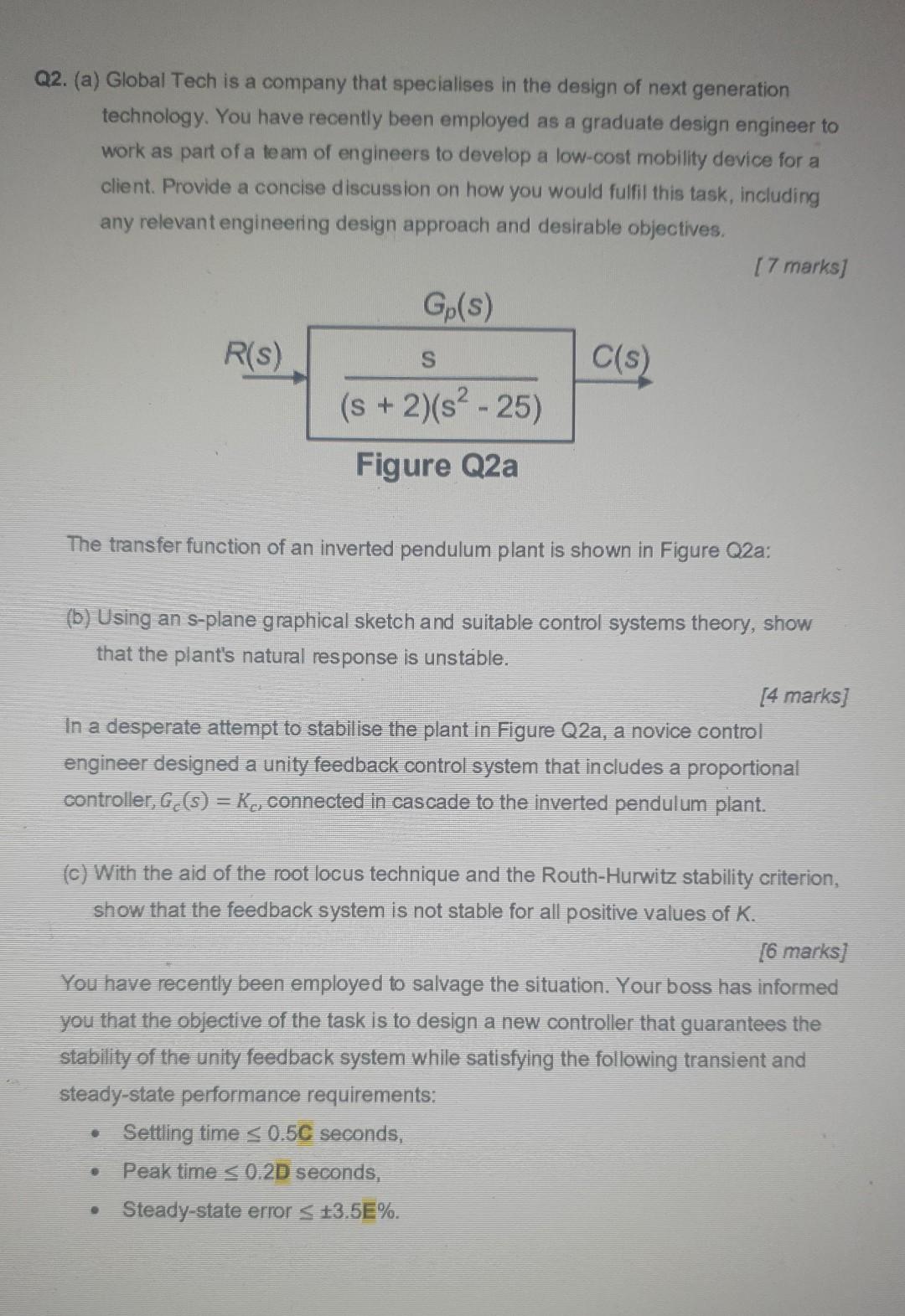 Q2 A Global Tech Is A Company That Specialises In The Design Of Next Generation Technology You Have Recently Been Em 1