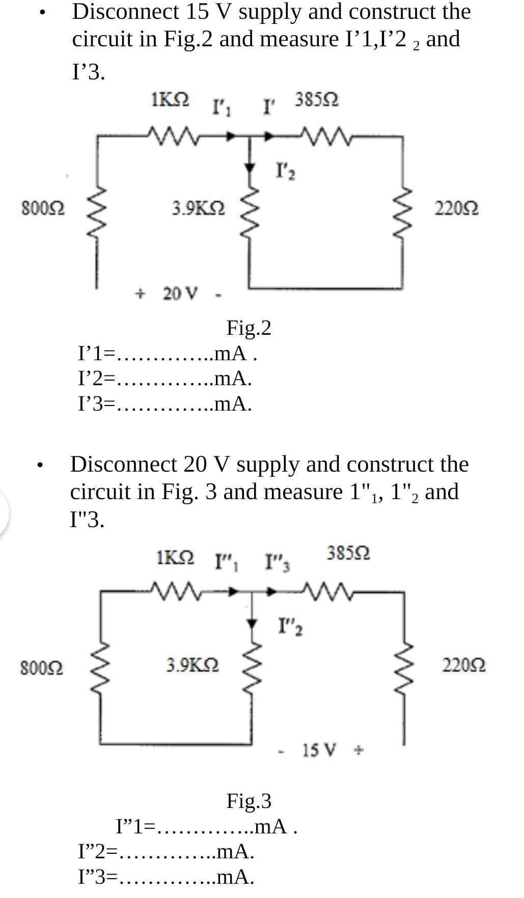 Questions 1 Do The Current Directions Agree With Those Shown In Fig 1 2 Again Do The Directions Of The Currents Agr 1